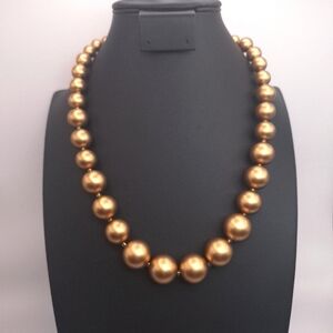 Light copper tone graduated spheres adjustable necklace, great Fall/Autumn color